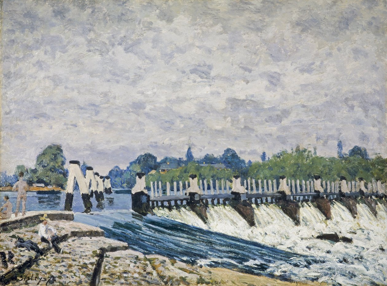 Molesey Weir, Hampton Court da Alfred Sisley
