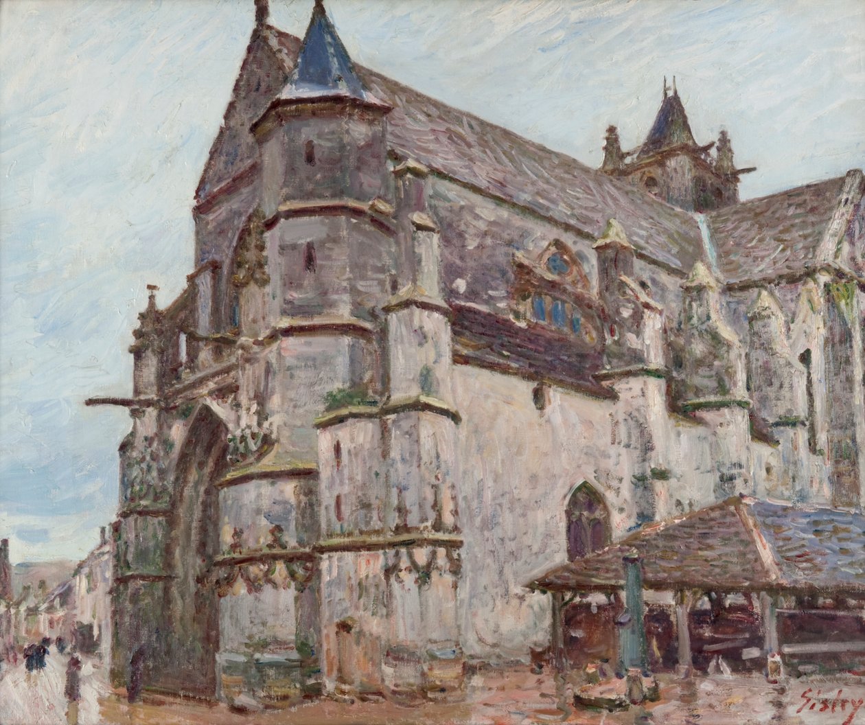 Notre-Dame di Moret sotto la pioggia mattutina da Alfred Sisley