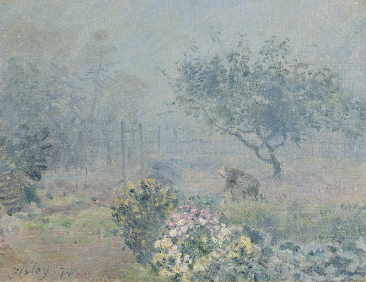 La nebbia, Voisins, 1874 da Alfred Sisley