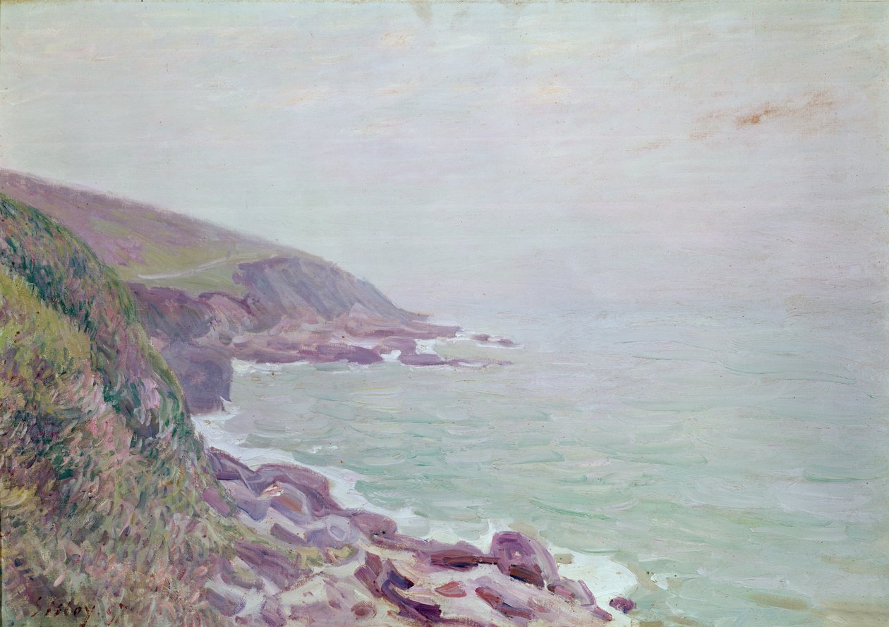 La costa gallese, mattina nebbiosa da Alfred Sisley