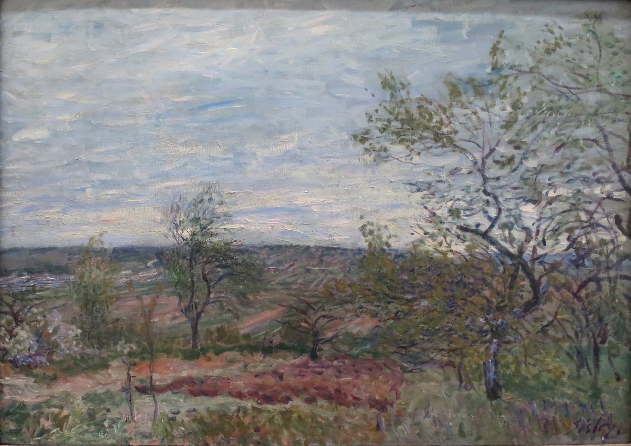 Giornata ventosa a Véneux da Alfred Sisley
