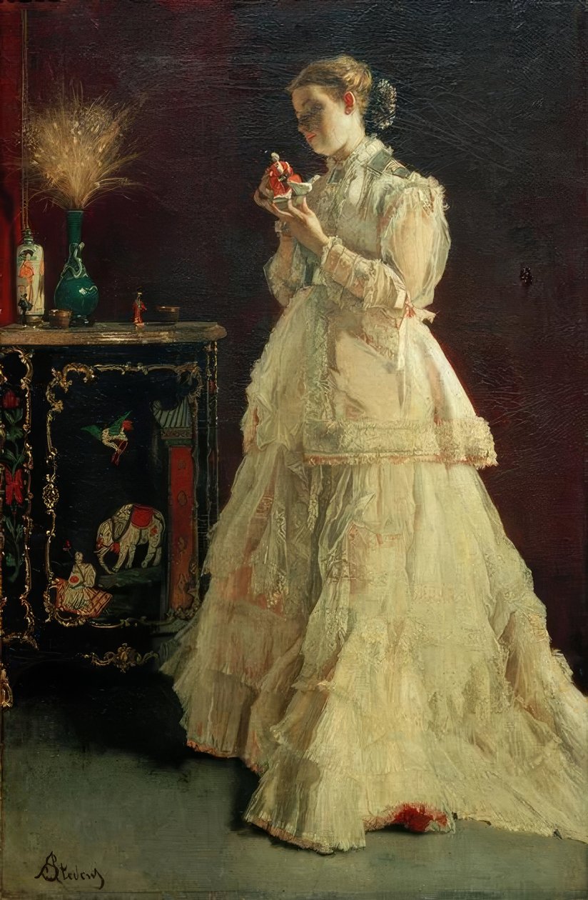 A. Stevens, La dama in rosa da Alfred Emile Stevens