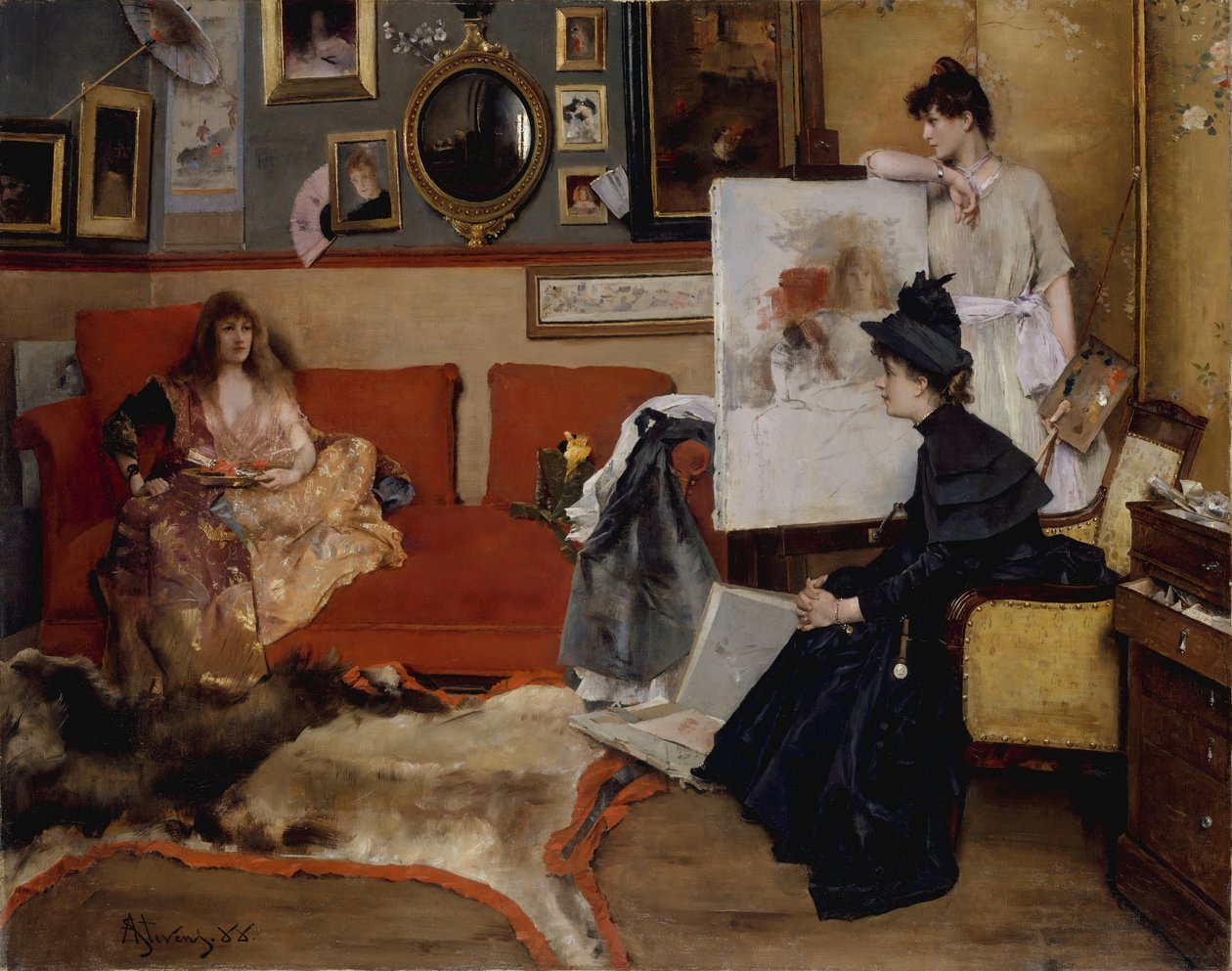 In studio da Alfred Emile Stevens