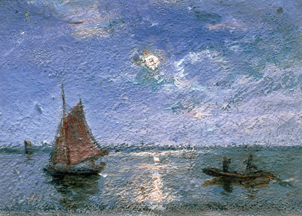 Barche da pesca al chiaro di luna da Alfred Wahlberg