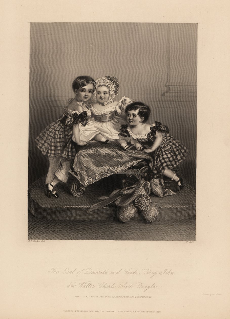 Conte di Dalkeith (William Henry), Henry John e Walter Charles Scott Douglas, figli del 5º Duca di Buccleuch, 7º Duca di Queensberry da Alfred Edward (after) Chalon