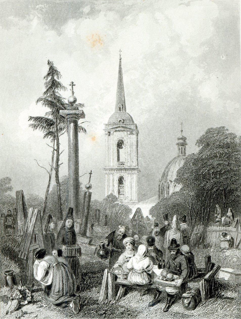 Cimitero della Chiesa di Smolensko, inciso da E.Smith da Alfred (after) Vickers