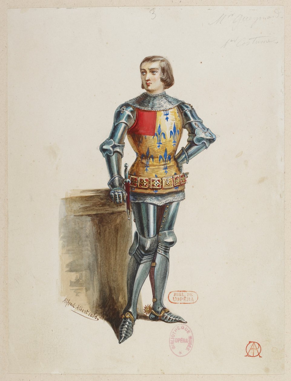Halévy - La magicienne - modelli dei costumi di Alfred Albert - 03. (Réné), M. Gueymard, 1° costume da Alfred Albert