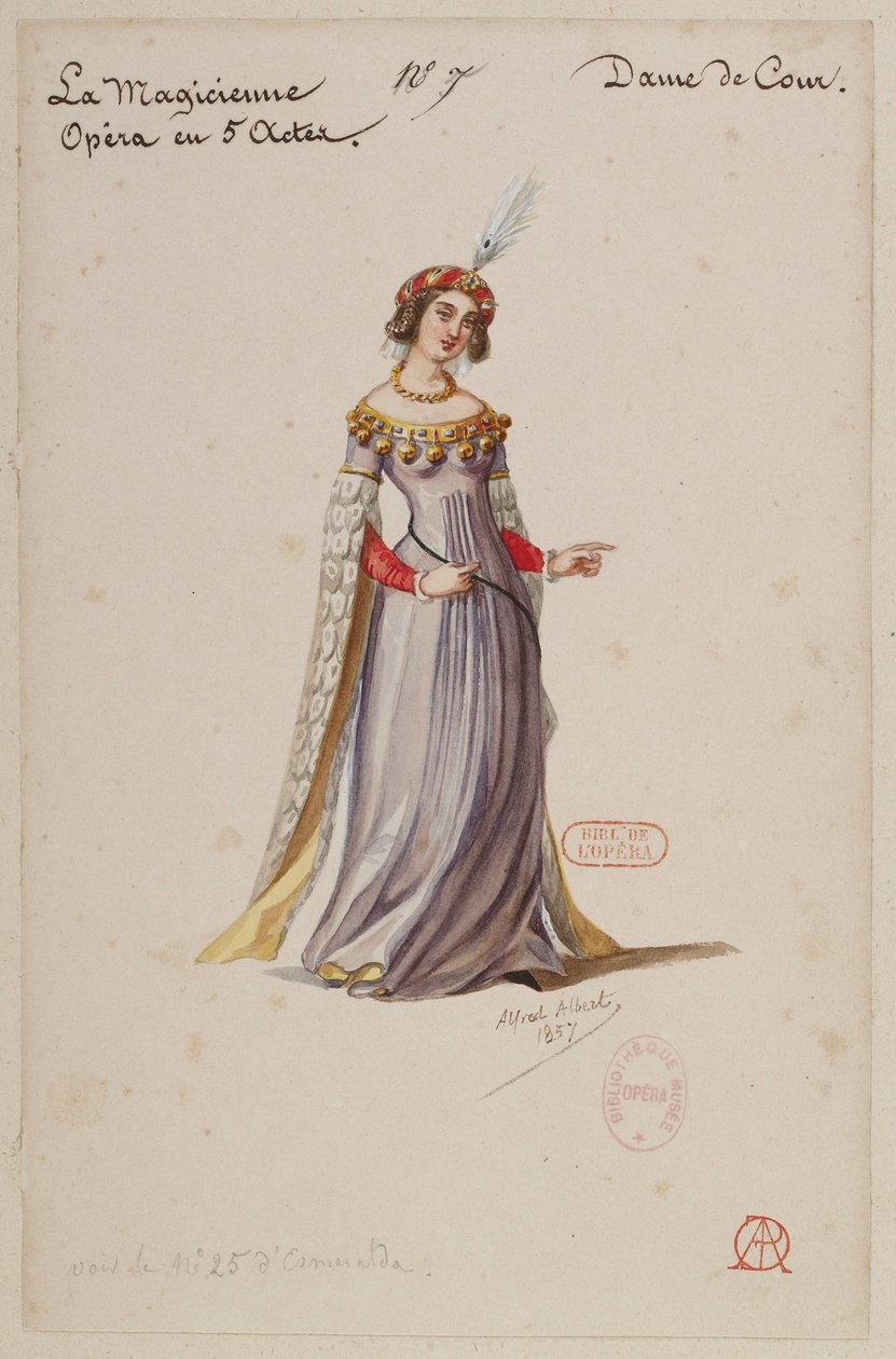 Halévy - La magicienne - costumi di Alfred Albert - 07. La dama di corte da Alfred Albert