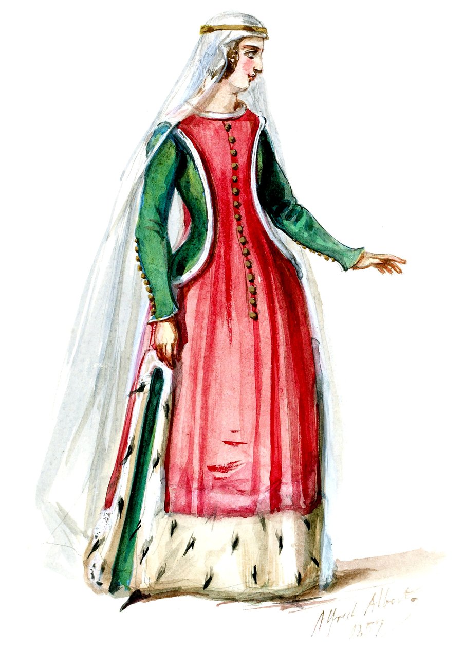 Halévy - La magicienne - modelli di costumi di Alfred Albert - 08. Dama nobile (ritoccata) da Alfred Albert