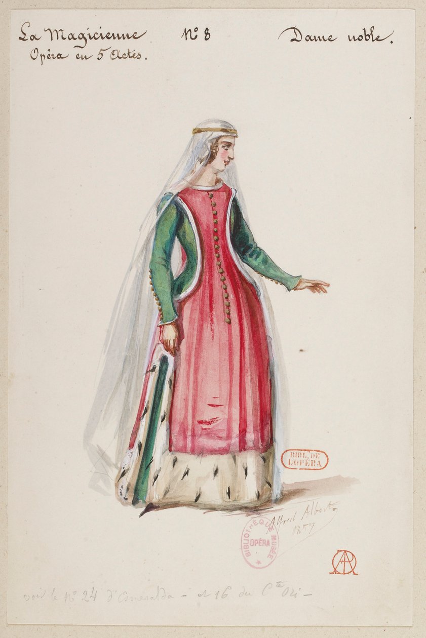 Halévy - La magicienne - modelli di costume di Alfred Albert - 08. Dama nobile da Alfred Albert