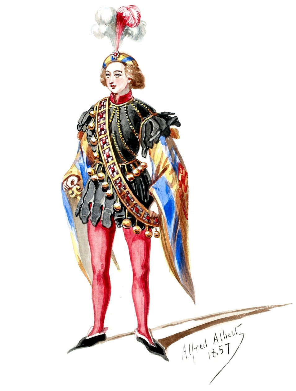 Halévy - La magicienne - modelli di costume di Alfred Albert - 09. Pagina. Otto comparse (ritoccate) da Alfred Albert