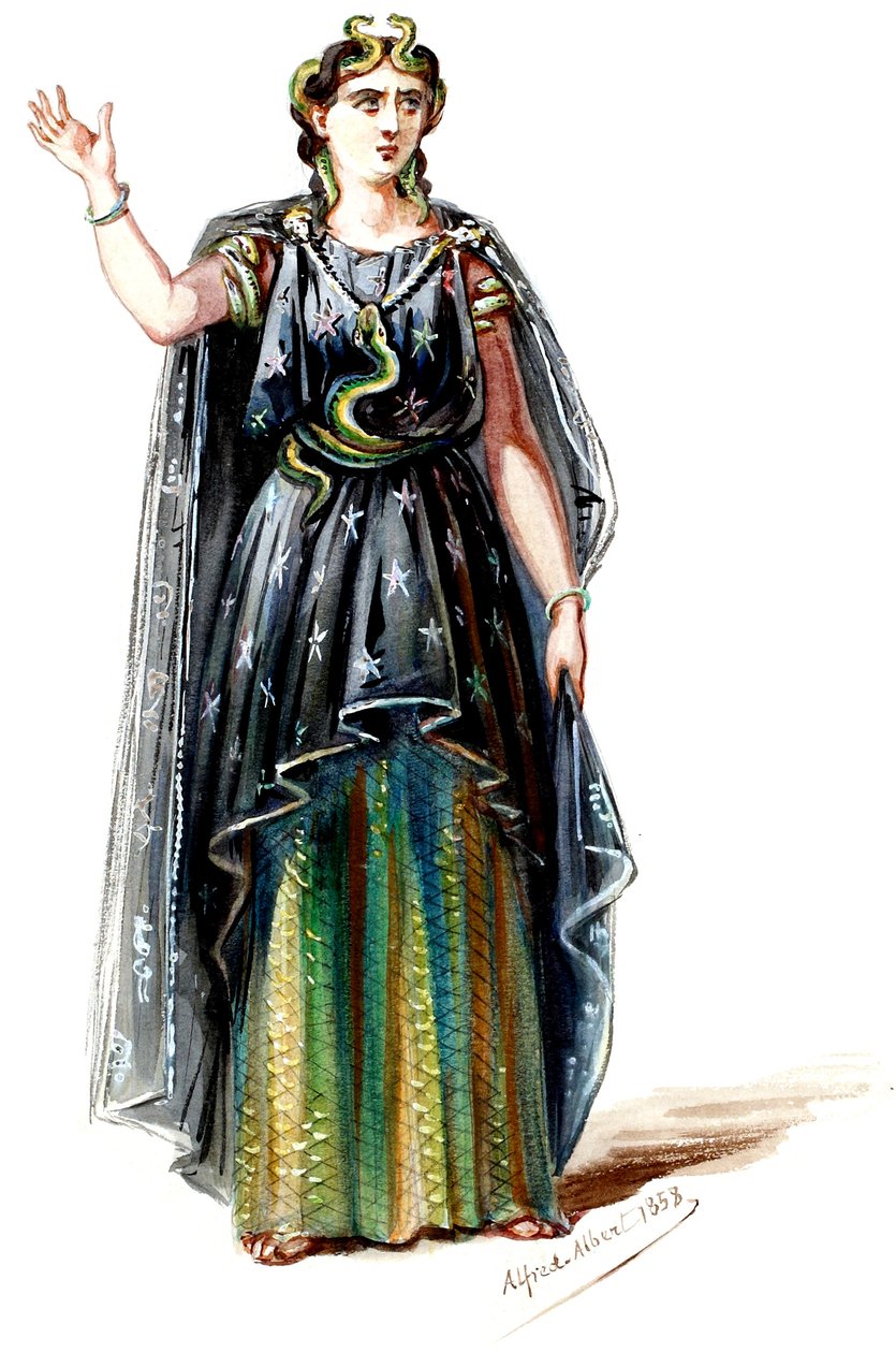 Halévy - Il mago - modelli in costume di Alfred Albert - 20. Mélusine, 2° costume (ritoccato) da Alfred Albert