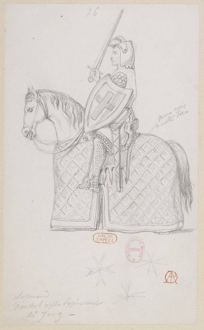 Halévy - Il mago - modelli in costume di Alfred Albert - 26 (Partita a scacchi, cavaliere cristiano) da Alfred Albert