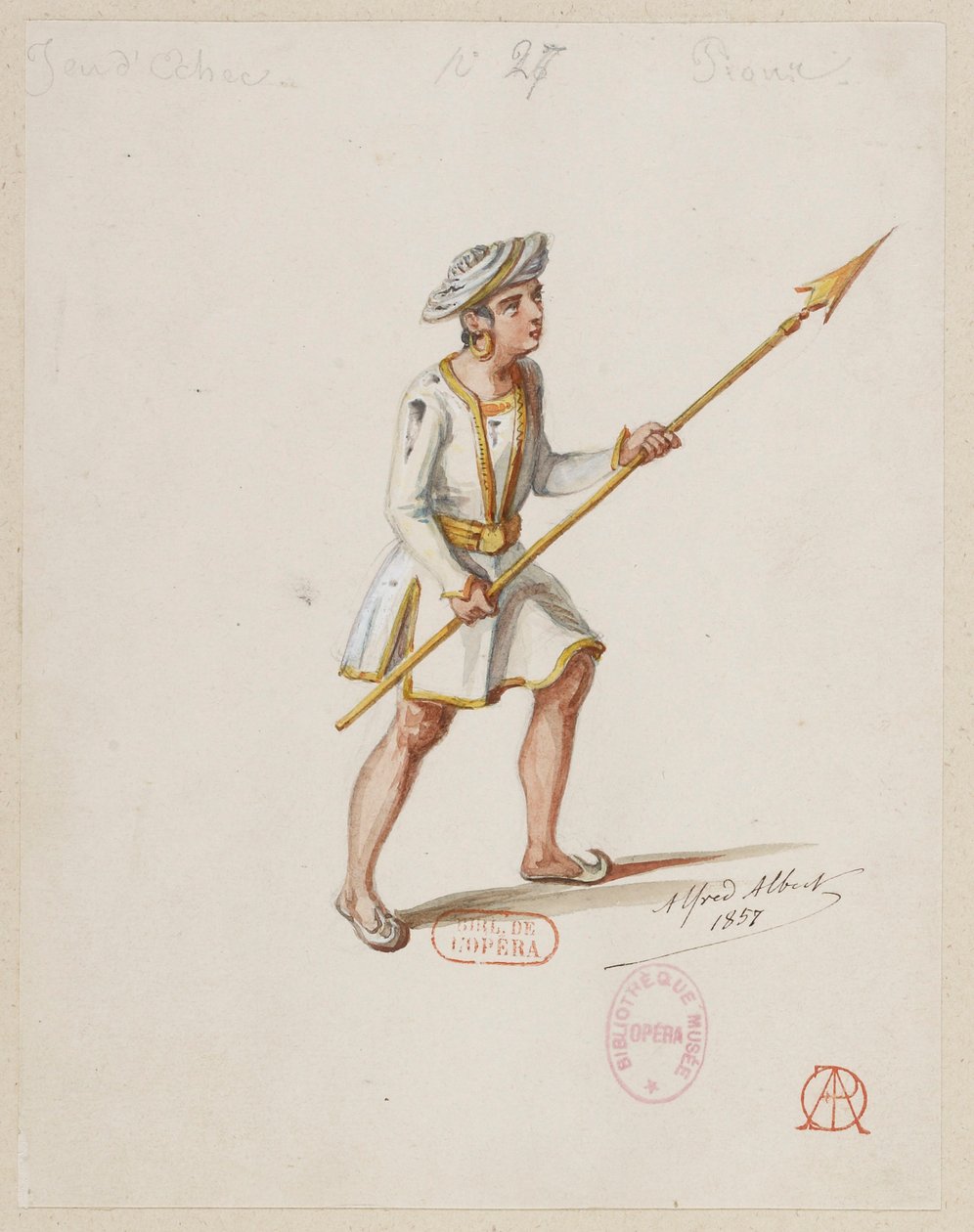 Halévy - La magicienne - modelli in costume di Alfred Albert - 27. Partita a scacchi, pedine (Saraceni) da Alfred Albert