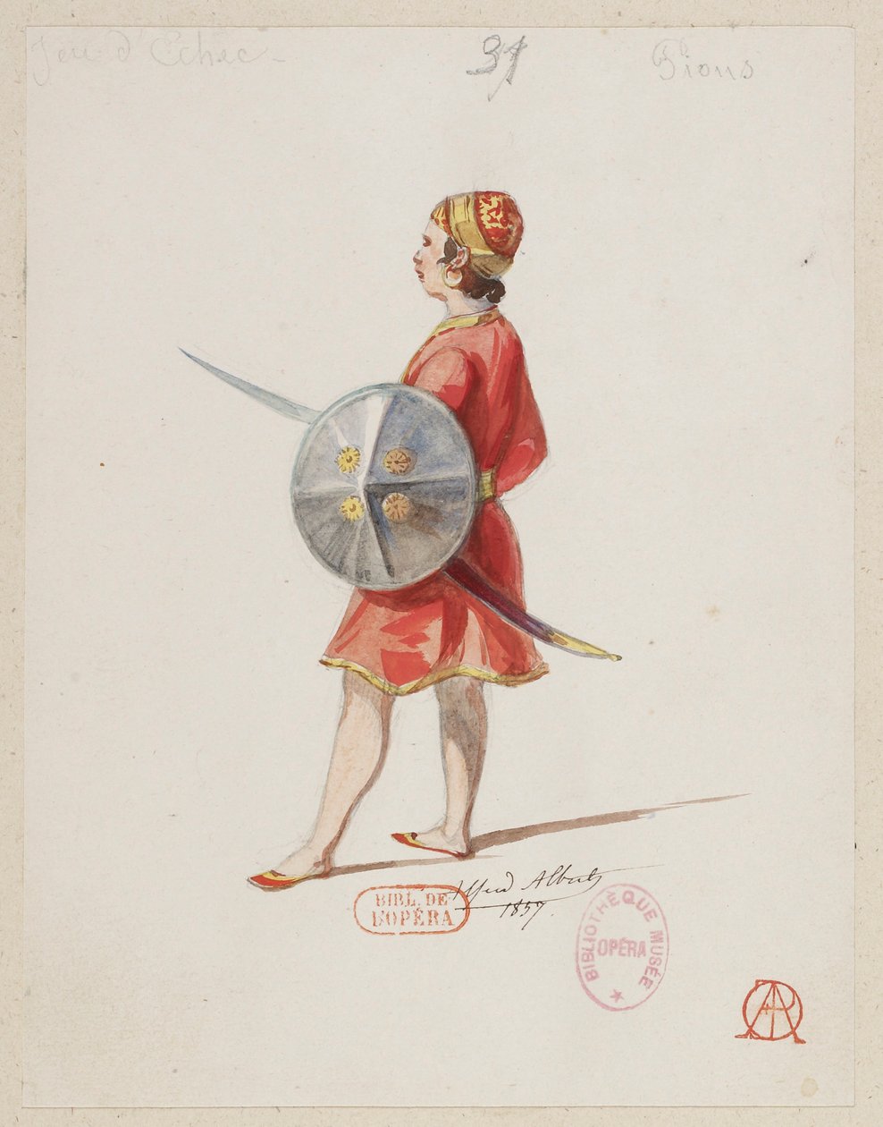Halévy - La magicienne - modelli in costume di Alfred Albert - 31. Partita a scacchi, pedine (Saraceni) da Alfred Albert