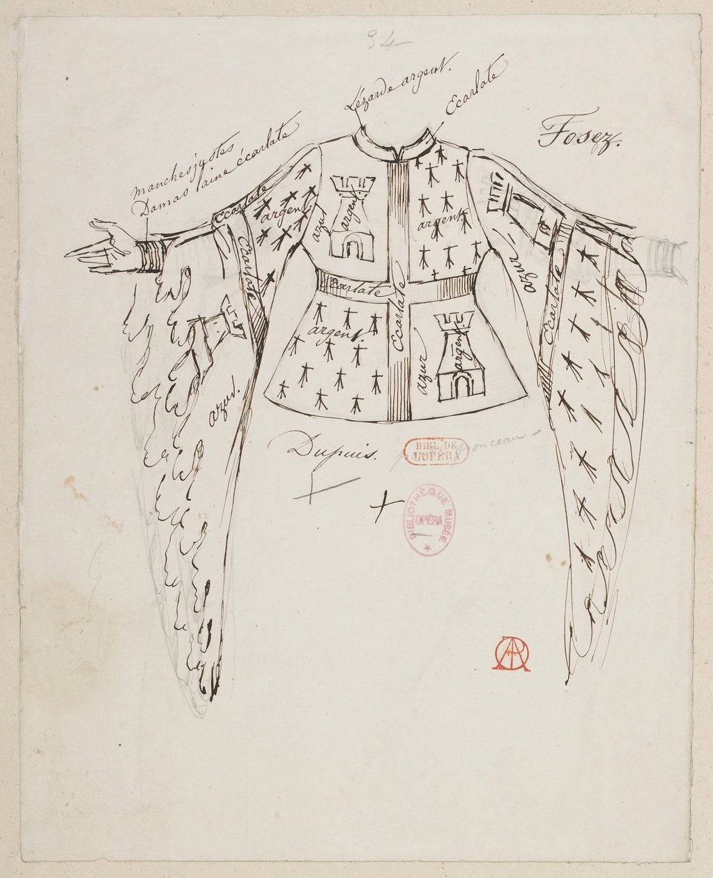 Halévy - La magicienne - modelli di costume di Alfred Albert - 34. I signori Fosez, Dupuis, Ponceau da Alfred Albert