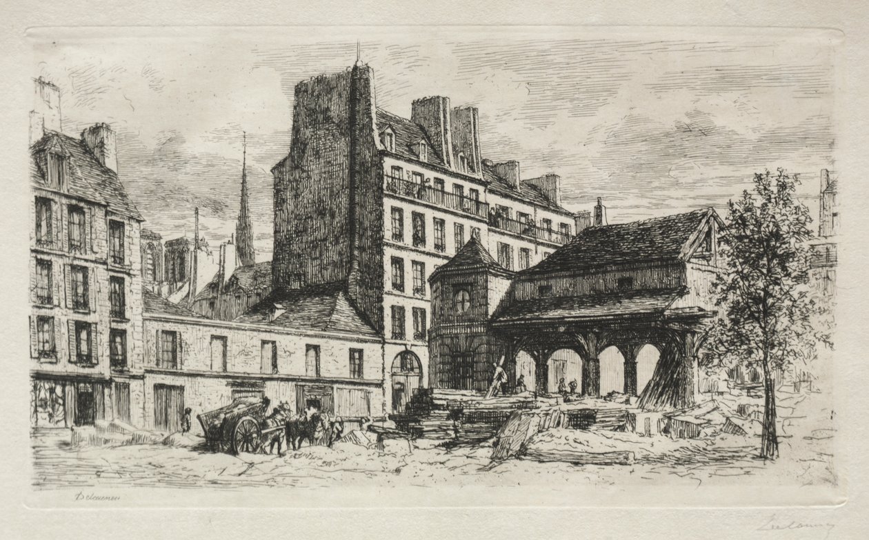Mercato dei vitelli in demolizione da Alfred Alexandre Delauney