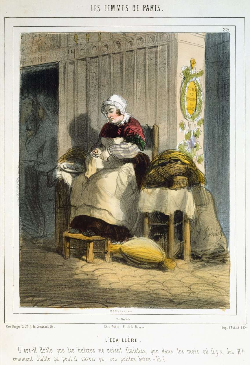 La venditrice di ostriche, da Les Femmes de Paris da Alfred Andre Geniole