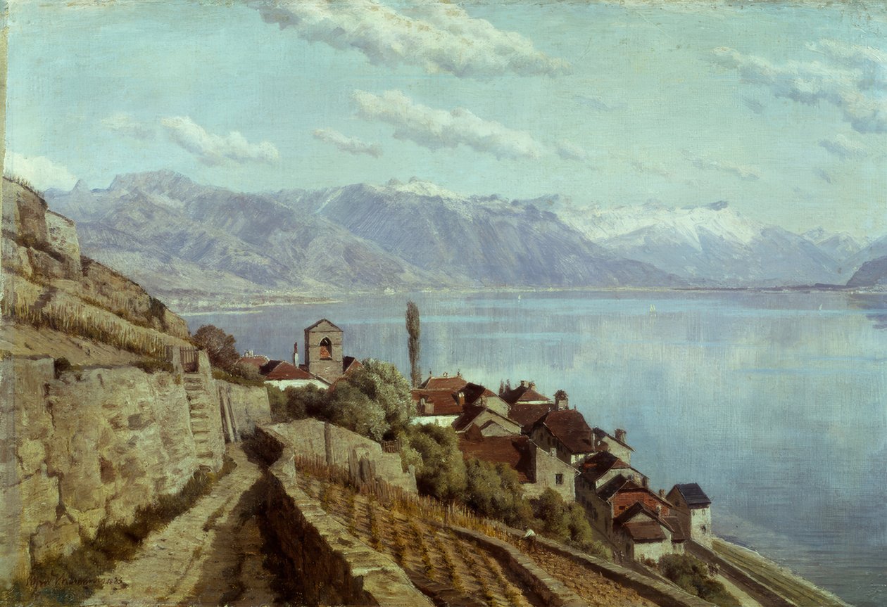Il villaggio di Saint-Saphorin da Alfred Chavannes