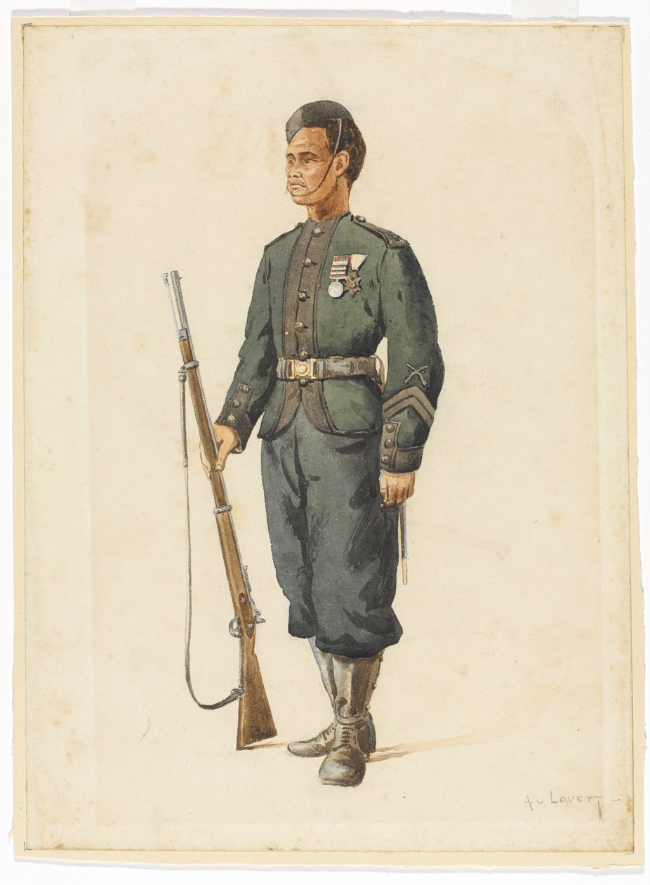 Fuciliere del 4° Reggimento Gurkha in ordine di esercitazione da Alfred Crowdy Lovett