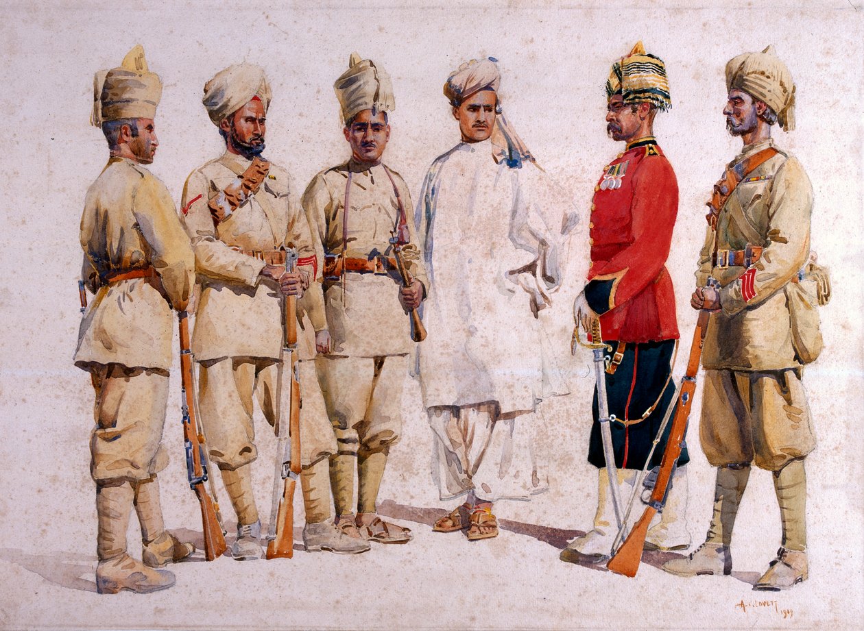 Soldati del 19° Punjabis Afridi di Tirah, illustrazione per 