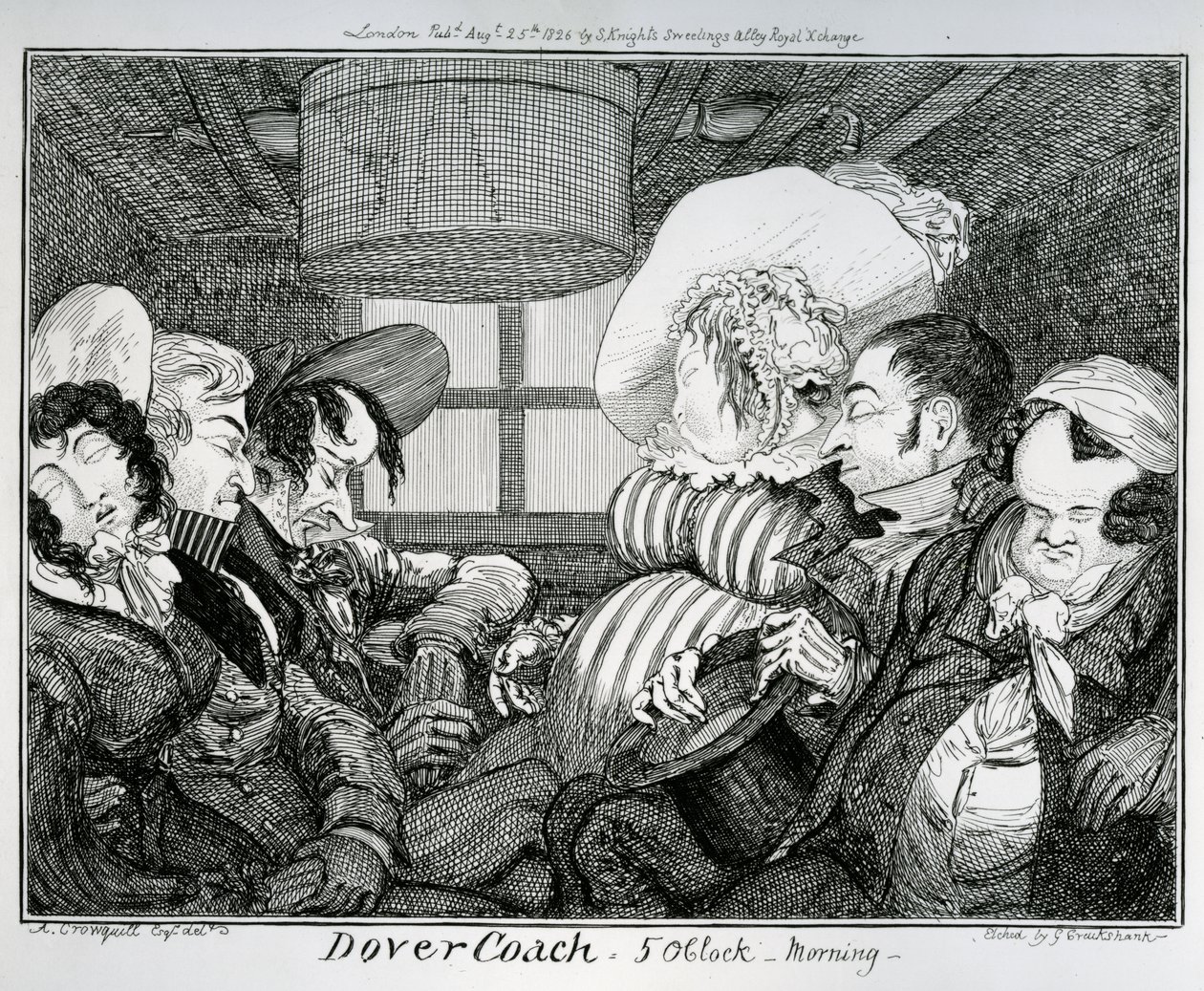Dover Coach, 5 del mattino, inciso da George Cruikshank, 1826 da Alfred Crowquill