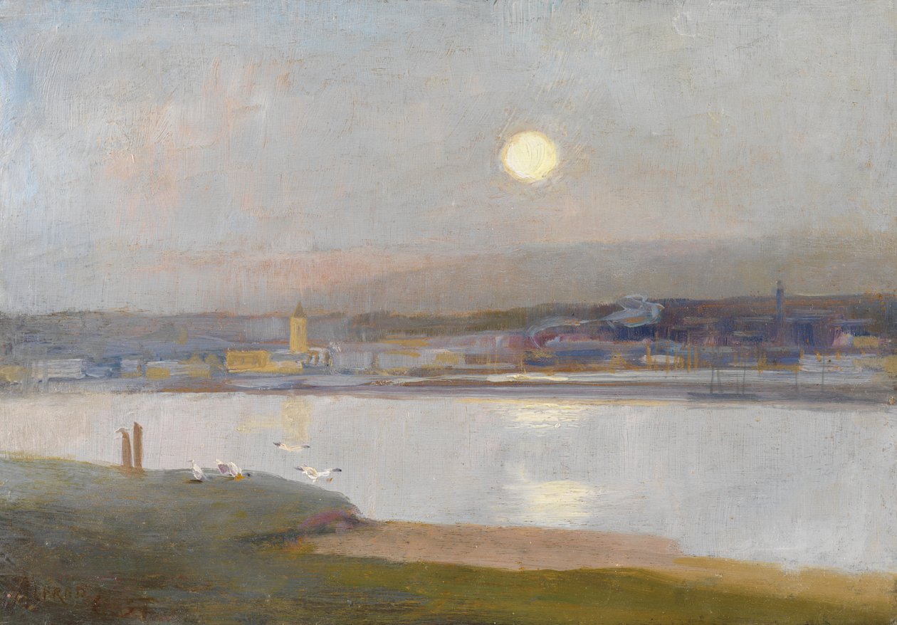 Luna che sorge su Hayle, da Lelant da Alfred East