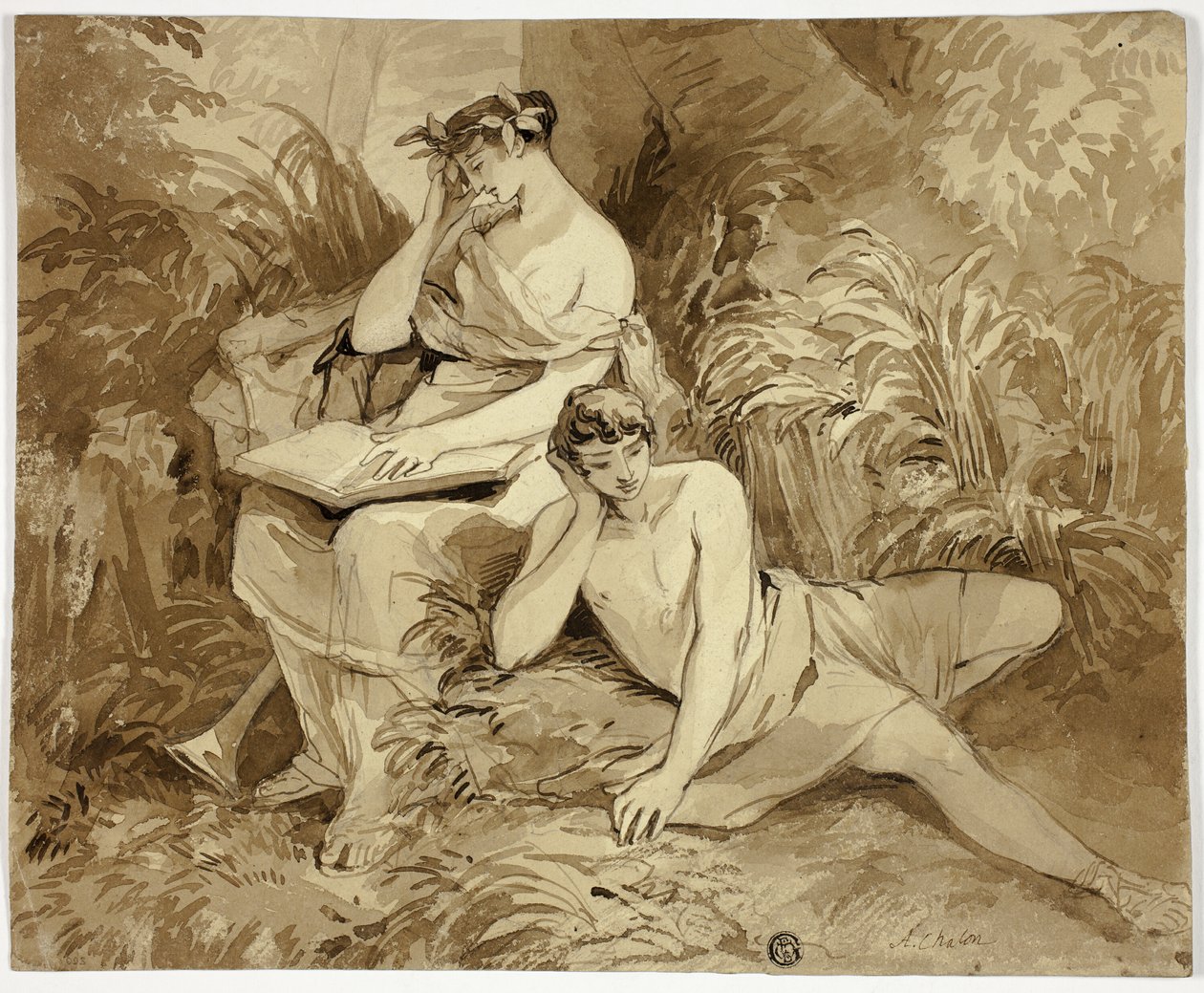 Musa e poeta da Alfred-Edward Chalon