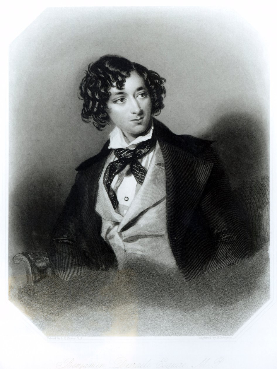 Ritratto di Benjamin Disraeli Esquire (1804-81) M.P., inciso da H. Robinson, c.1840 da Alfred Edward Chalon