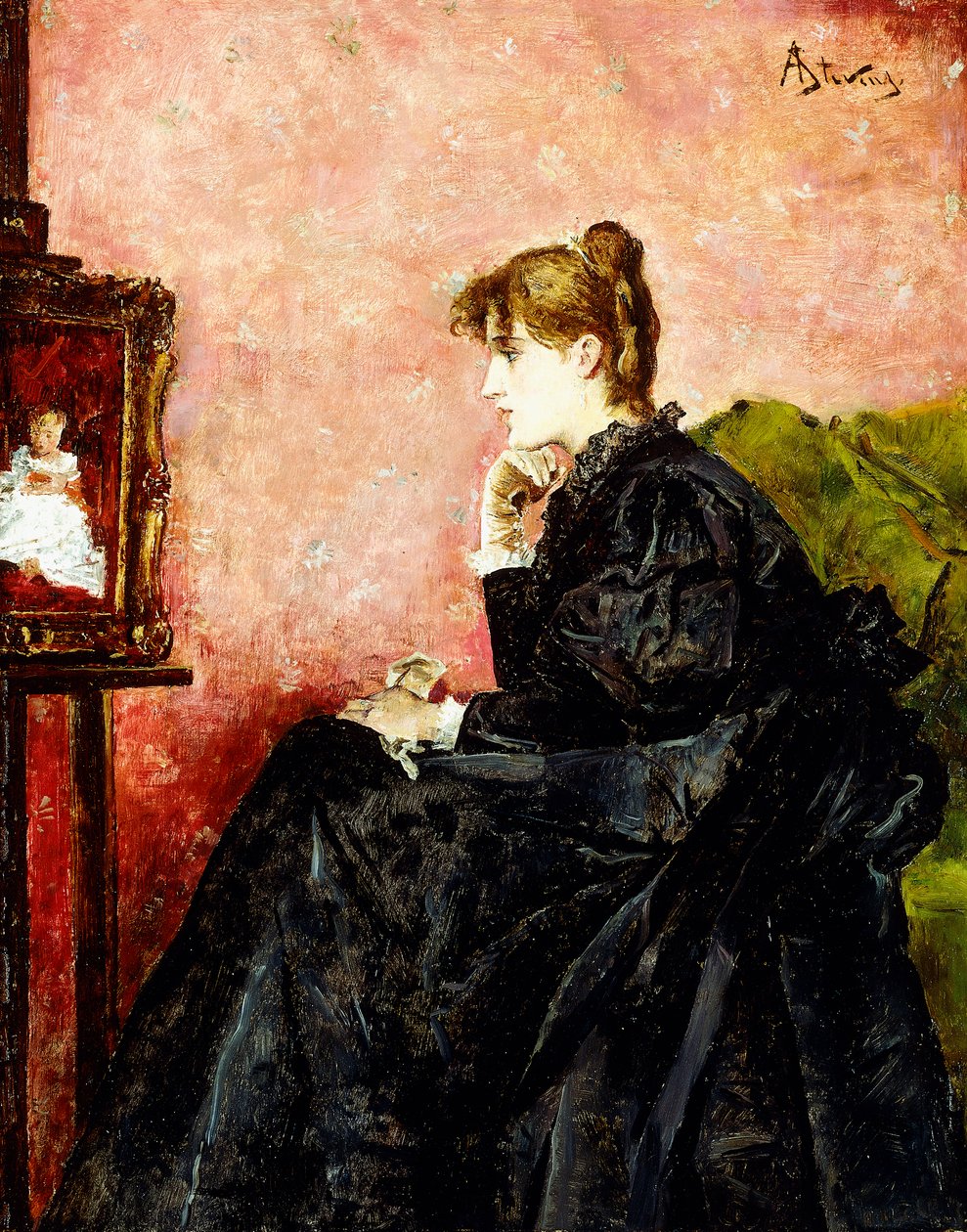 Signora in nero da Alfred Emile Stevens