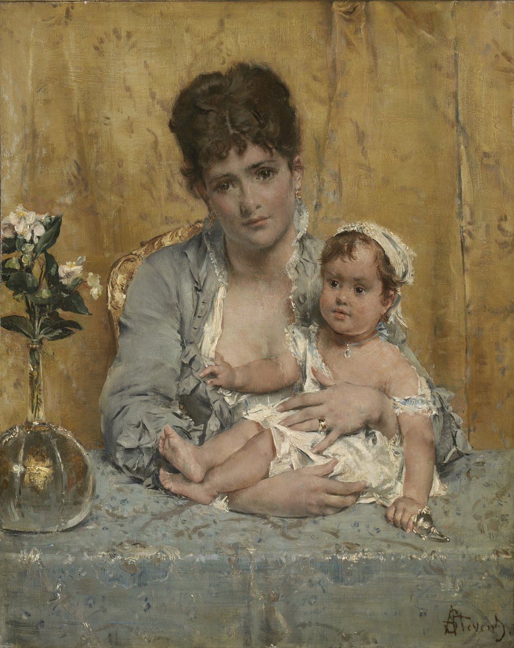 Madre e figlio da Alfred Emile Stevens