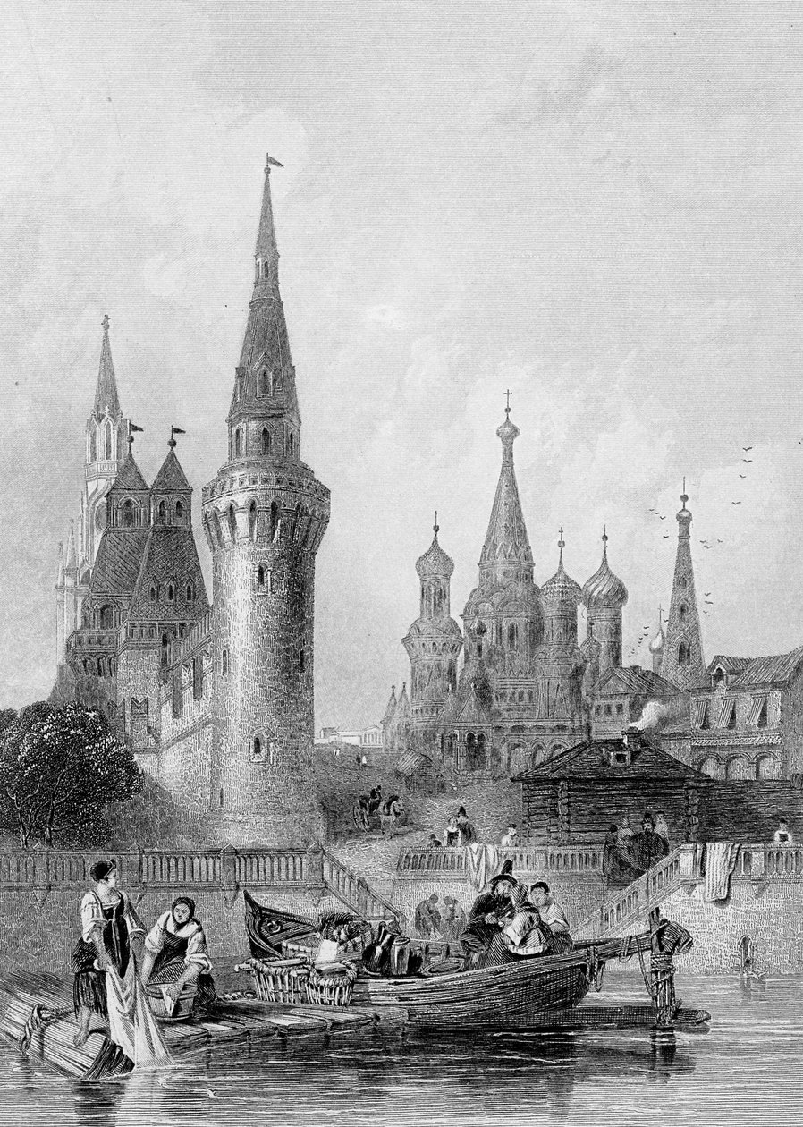 La Chiesa di Vasili Blagennoi, Mosca, incisa da J. H. Kernot, c.1844 da Alfred Gomersal Vickers