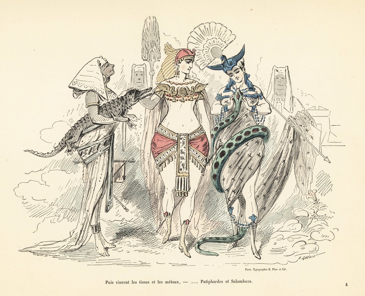 Salambò e la moglie di Potifar in abiti esotici, Cartagine, III secolo da Alfred Grevin