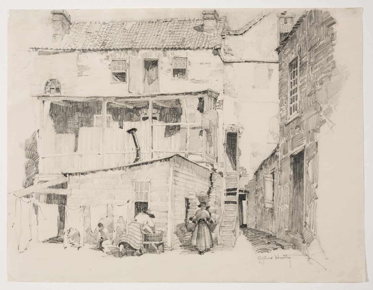 Lunedì mattina a Charlestown, 1877-1922 circa (matita) da Alfred Heber Hutty