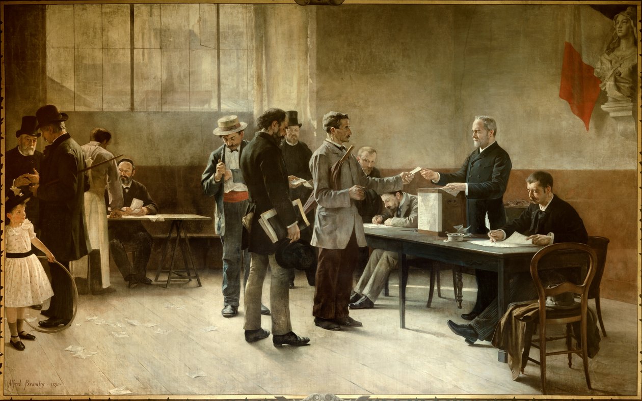 Suffragio universale Un seggio elettorale nel 1891 (1891) Les Lilas, Municipio da Alfred Henri Bramtot