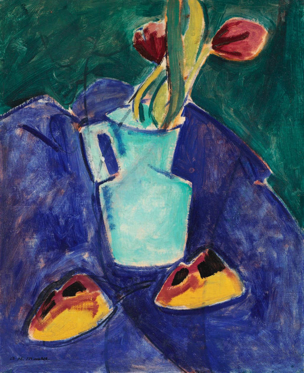 Tulipani in un vaso verde da Alfred Henry Maurer