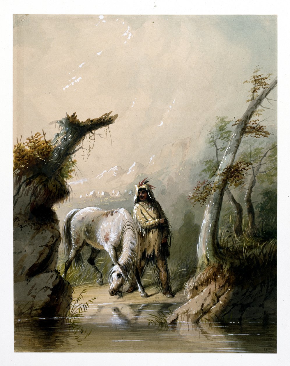 Auguste e il suo cavallo da Alfred Jacob Miller