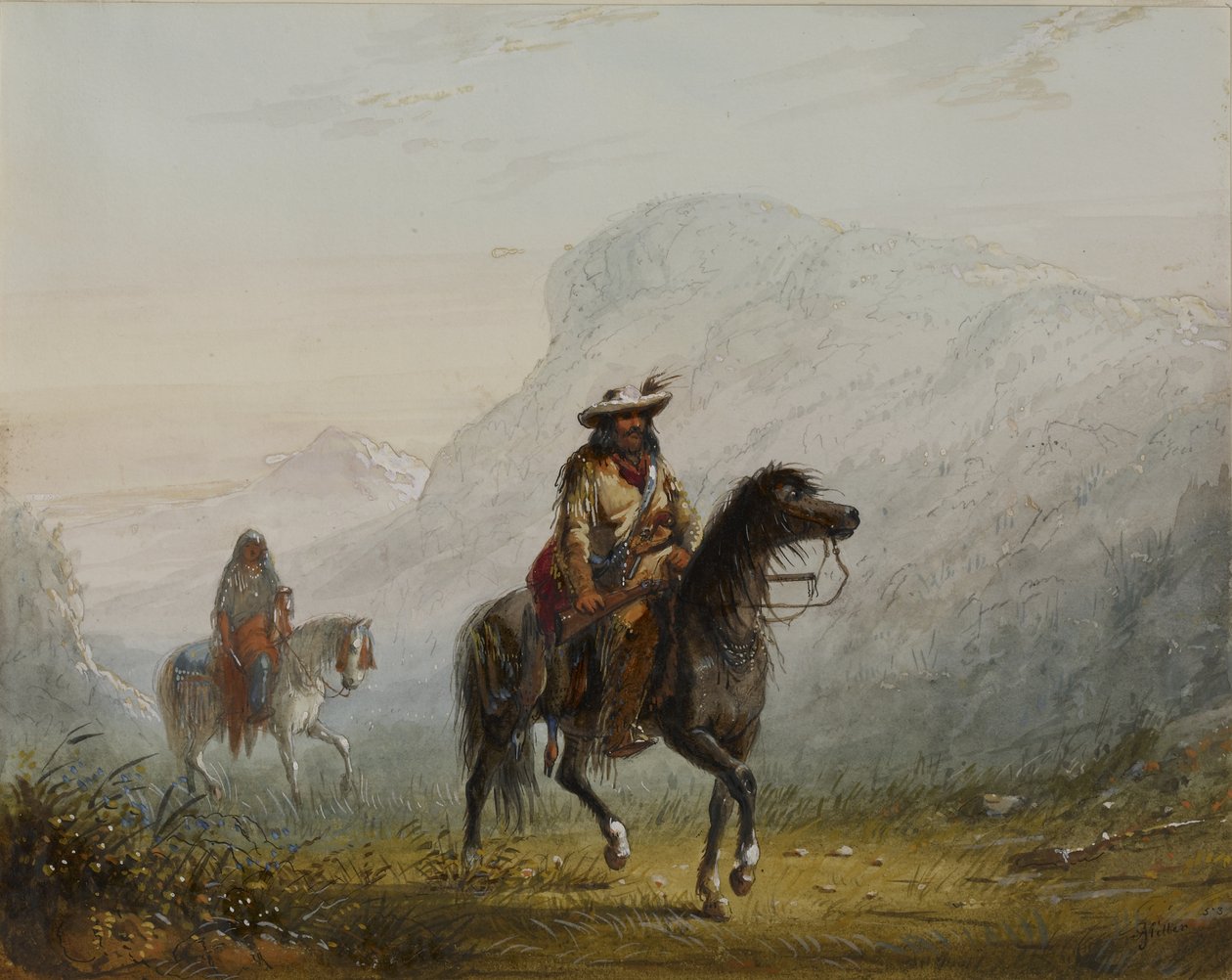 «Bourgeois» W---r e la sua squaw da Alfred Jacob Miller