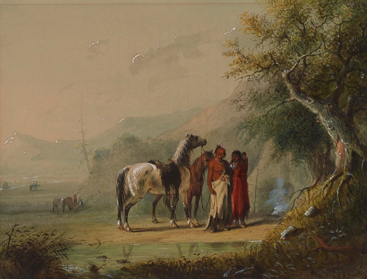 Scena di accampamento (Sioux) da Alfred Jacob Miller