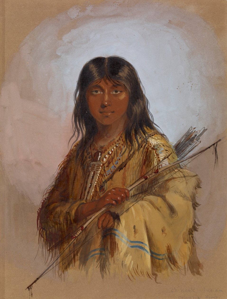 Indiani Chinook: fiume Columbia da Alfred Jacob Miller