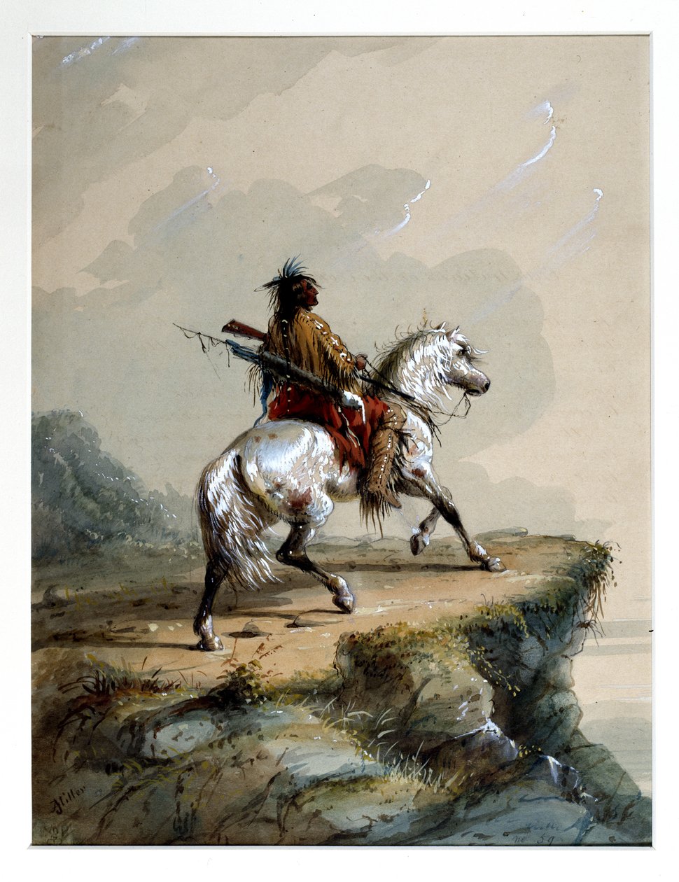 Un indiano Crow di guardia da Alfred Jacob Miller