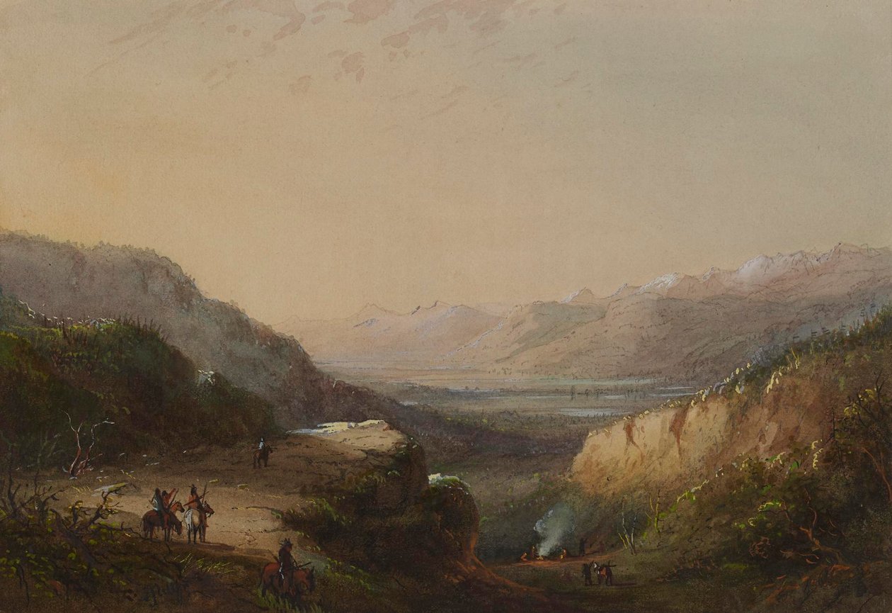 Vista in lontananza del lago (Montagna dei Venti) da Alfred Jacob Miller