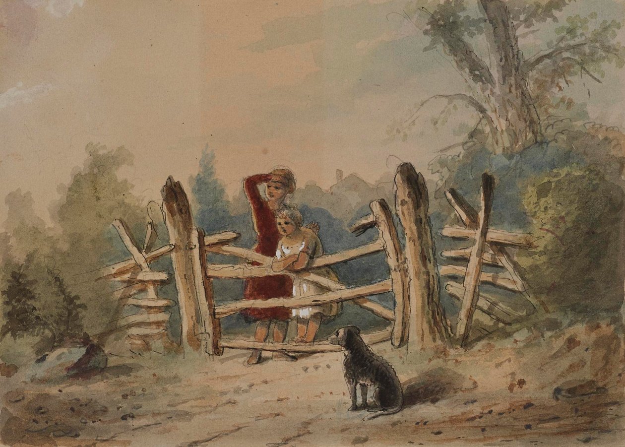 I figli di George aspettano il ritorno a casa del padre arruolato da Alfred Jacob Miller