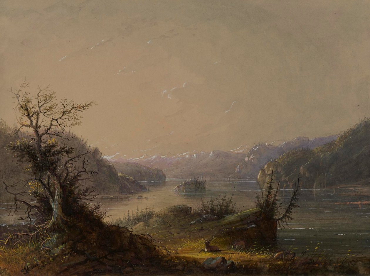 Scena lacustre da Alfred Jacob Miller