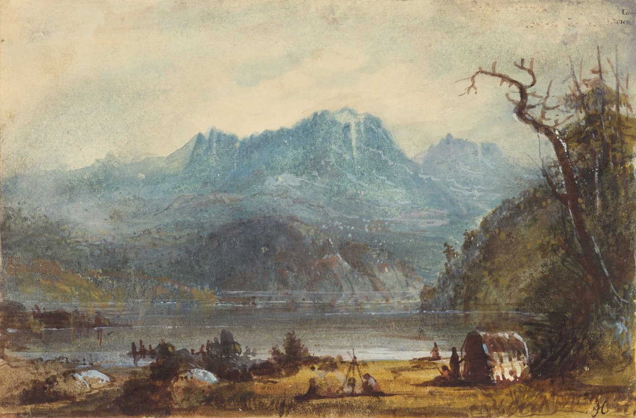 Scena del lago, Montagne Selvagge, c.1837 da Alfred Jacob Miller