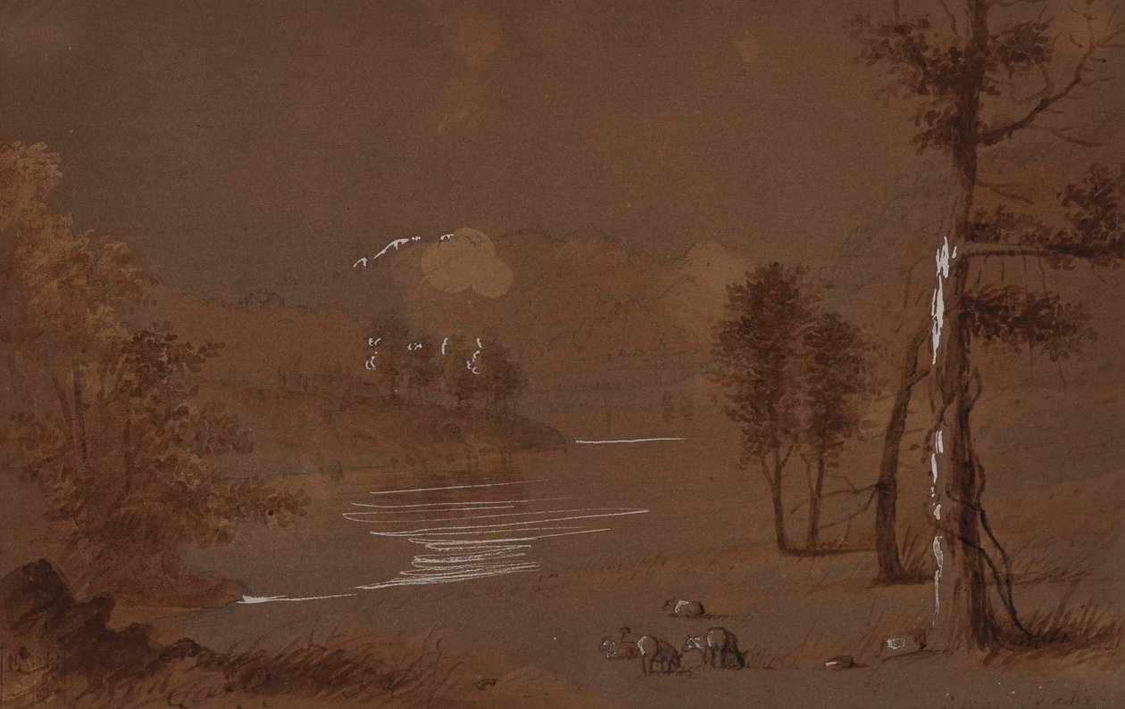 Veduta di lago e montagna da Alfred Jacob Miller