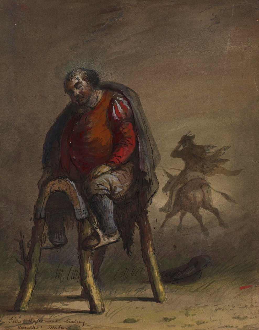 Passemont ruba il mulo di Sancho (da M. de Cervantes, Don Chisciotte) da Alfred Jacob Miller