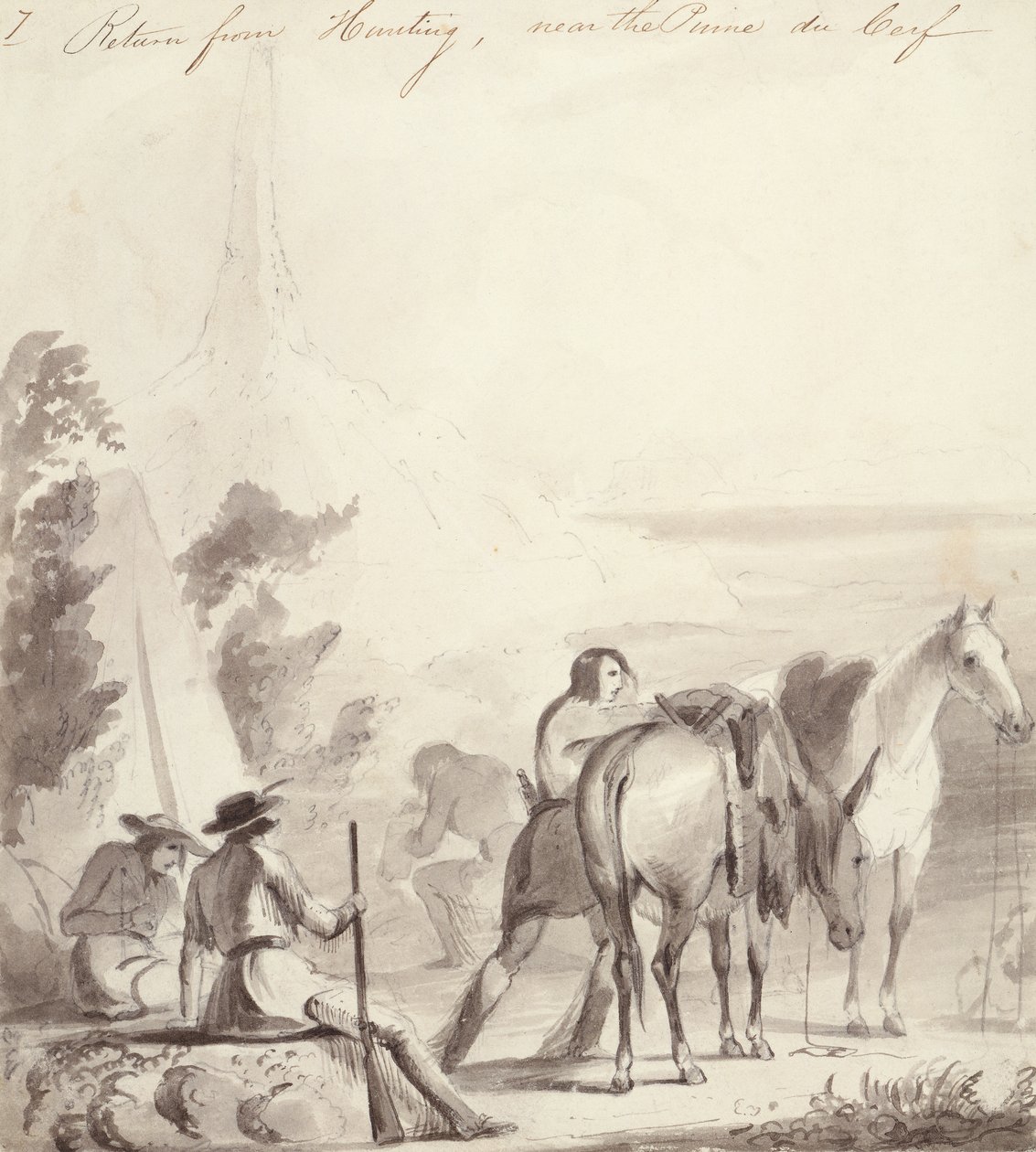 Ritorno dalla caccia, c.1837 da Alfred Jacob Miller