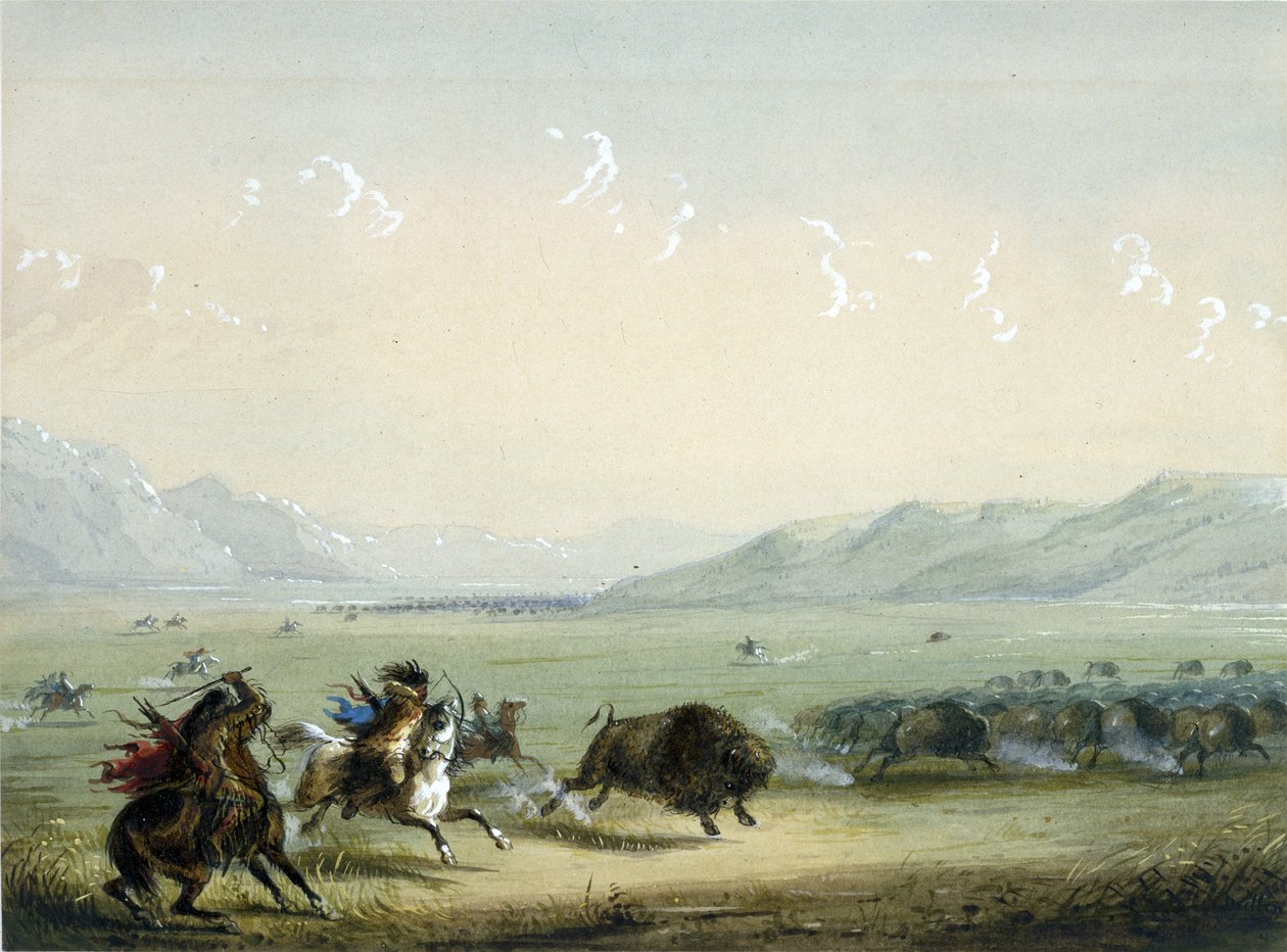 Il bufalo che corre da Alfred Jacob Miller