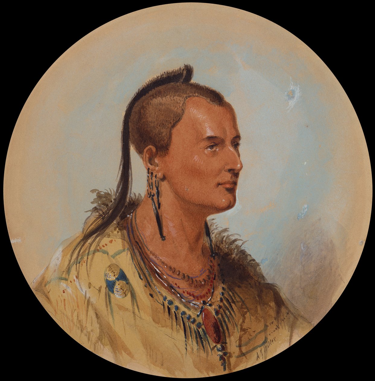 Coraggioso Sioux, c.1837 da Alfred Jacob Miller